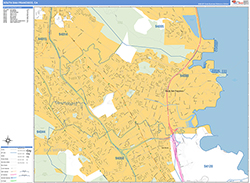 South San Francisco Wall Map Basic Style 2026
